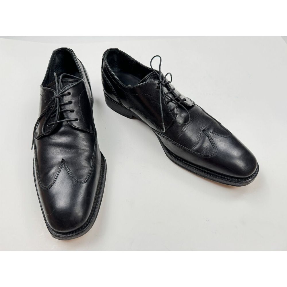 Salvatore‎ Ferragamo Round Toe Derby Mens 8.5 D Black Leather Dress Shoes Oxford